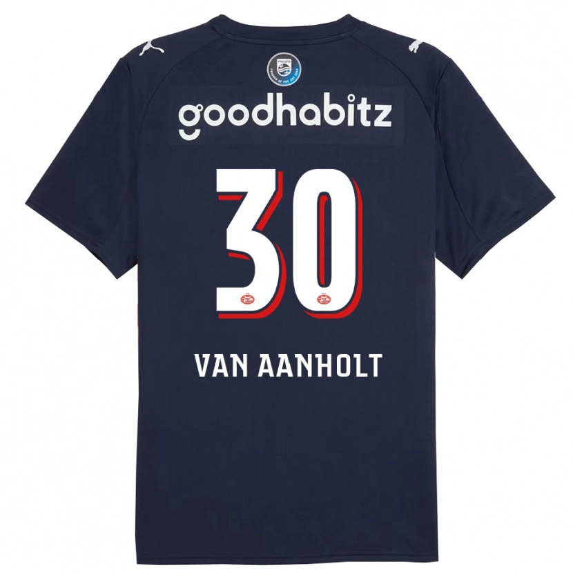 Danxen Kvinnor Patrick Van Aanholt #30 Marinblå Vit Bortatröja Matchtröjor 2025/26 Tröjor T-Tröja