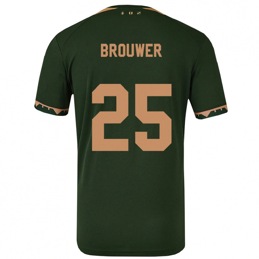 Danxen Kvinnor Michael Brouwer #25 Grön Guld Bortatröja Matchtröjor 2025/26 Tröjor T-Tröja