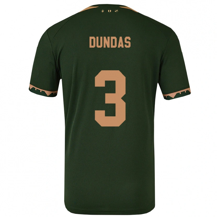Danxen Kvinnor Noa Dundas #3 Grön Guld Bortatröja Matchtröjor 2025/26 Tröjor T-Tröja