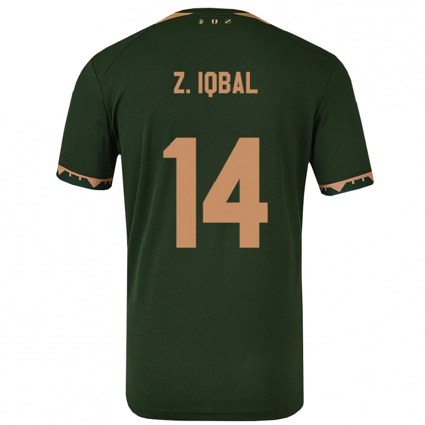 Danxen Kvinnor Zidane Iqbal #14 Grön Guld Bortatröja Matchtröjor 2025/26 Tröjor T-Tröja