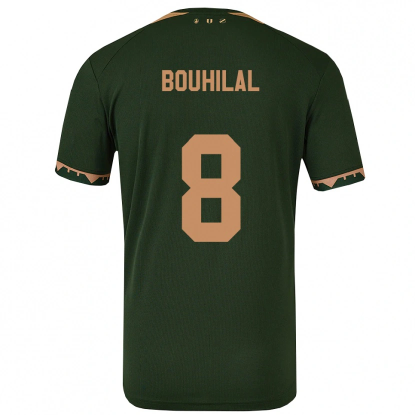 Danxen Kvinnor Mohammed Bouhilal #8 Grön Guld Bortatröja Matchtröjor 2025/26 Tröjor T-Tröja