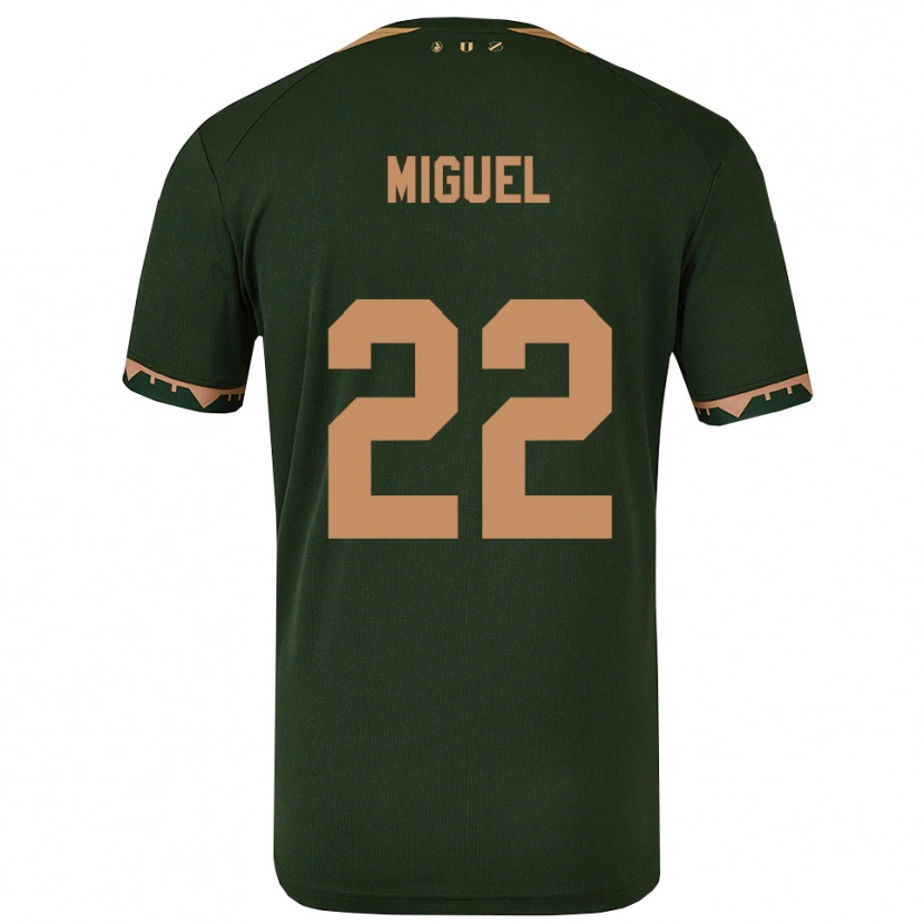 Danxen Kvinnor Miguel Rodríguez #22 Grön Guld Bortatröja Matchtröjor 2025/26 Tröjor T-Tröja