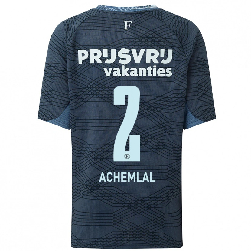 Danxen Kvinnor Aiman Achemlal #2 Svart Grå Bortatröja Matchtröjor 2025/26 Tröjor T-Tröja