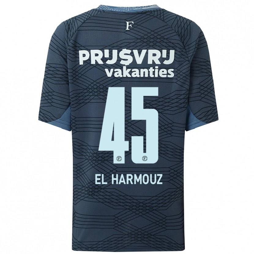 Danxen Kvinnor Nassim El Harmouz #45 Svart Grå Bortatröja Matchtröjor 2025/26 Tröjor T-Tröja