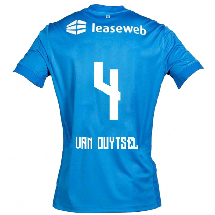 Danxen Kvinnor Kevin Van Ouytsel #4 Blå Vit Bortatröja Matchtröjor 2025/26 Tröjor T-Tröja