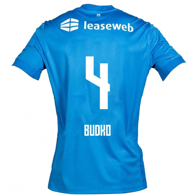 Danxen Kvinnor Bogdan Budko #4 Blå Vit Bortatröja Matchtröjor 2025/26 Tröjor T-Tröja