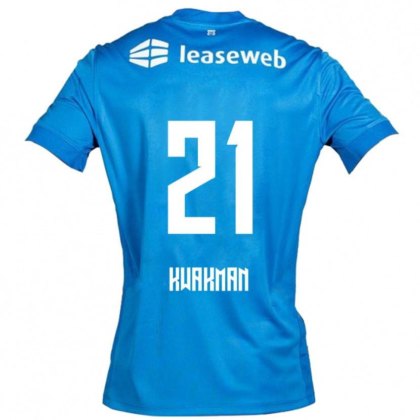 Danxen Kvinnor Dave Kwakman #21 Blå Vit Bortatröja Matchtröjor 2025/26 Tröjor T-Tröja