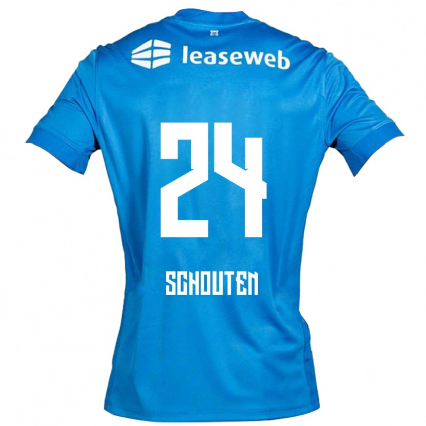 Danxen Kvinnor Lewis Schouten #24 Blå Vit Bortatröja Matchtröjor 2025/26 Tröjor T-Tröja