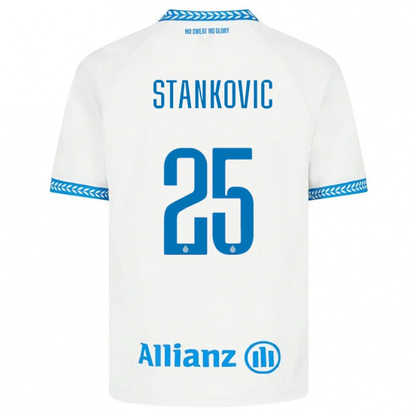 Danxen Kvinnor Aleksandar Stanković #25 Blå Vit Bortatröja Matchtröjor 2025/26 Tröjor T-Tröja