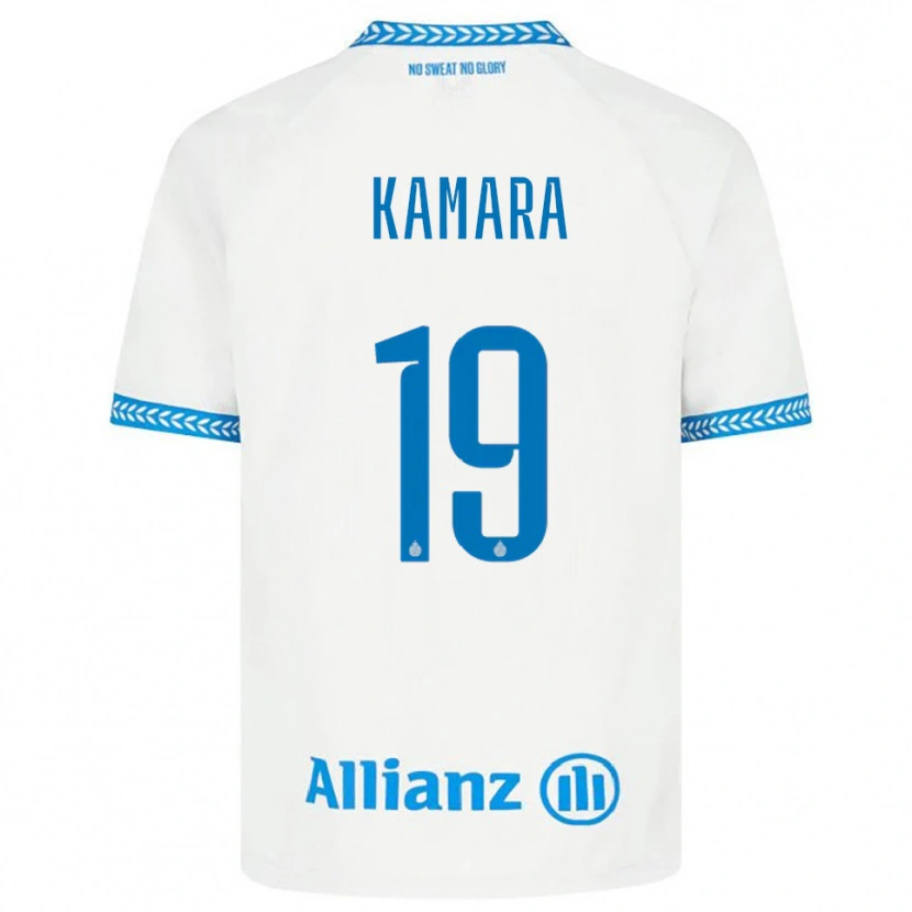 Danxen Kvinnor Al-Hassan Kamara #19 Blå Vit Bortatröja Matchtröjor 2025/26 Tröjor T-Tröja