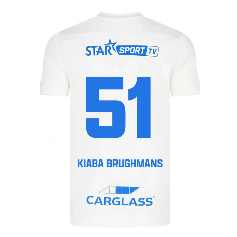 Danxen Kvinnor Lucca Brughmans #51 Vit Blå Bortatröja Matchtröjor 2025/26 Tröjor T-Tröja