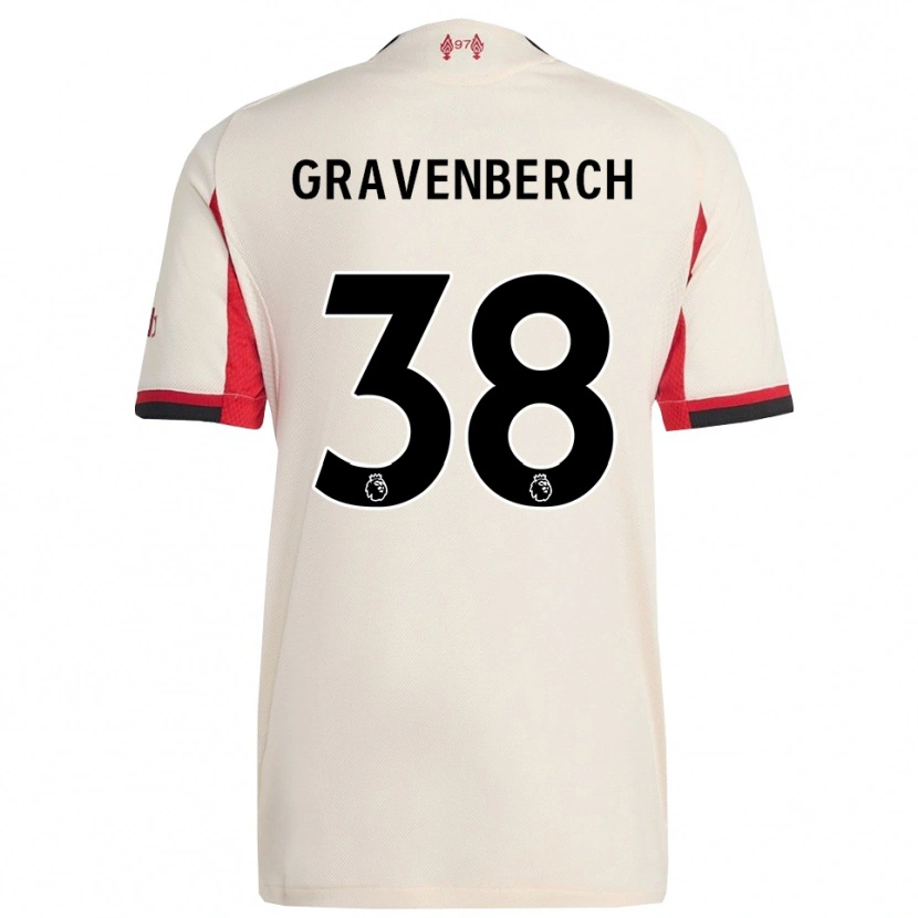 Danxen Kvinnor Ryan Gravenberch #38 Vit Svart Bortatröja Matchtröjor 2025/26 Tröjor T-Tröja