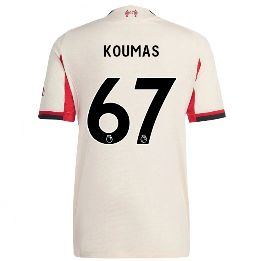 Danxen Kvinnor Lewis Koumas #67 Vit Svart Bortatröja Matchtröjor 2025/26 Tröjor T-Tröja