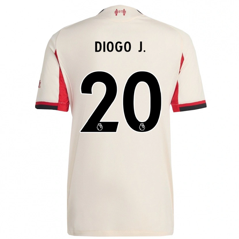 Danxen Kvinnor Diogo Jota #20 Vit Svart Bortatröja Matchtröjor 2025/26 Tröjor T-Tröja