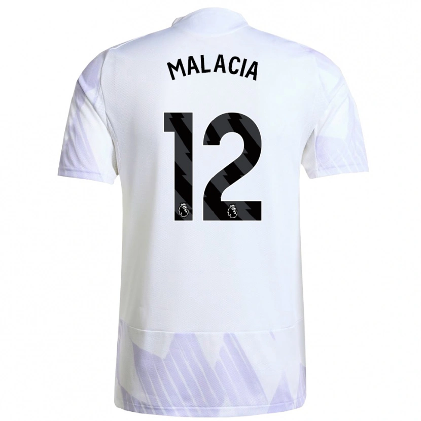 Danxen Kvinnor Tyrell Malacia #12 Vit Lila Lila Bortatröja Matchtröjor 2025/26 Tröjor T-Tröja