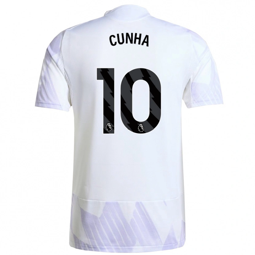 Danxen Kvinnor Matheus Cunha #10 Vit Lila Lila Bortatröja Matchtröjor 2025/26 Tröjor T-Tröja