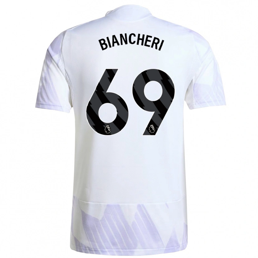 Danxen Kvinnor Gabriele Biancheri #69 Vit Lila Lila Bortatröja Matchtröjor 2025/26 Tröjor T-Tröja
