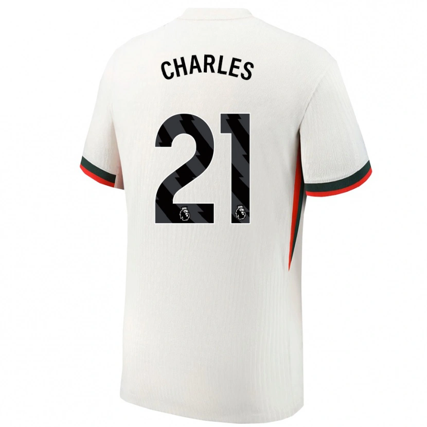 Danxen Kvinnor Niamh Charles #21 Vit Grön Bortatröja Matchtröjor 2025/26 Tröjor T-Tröja