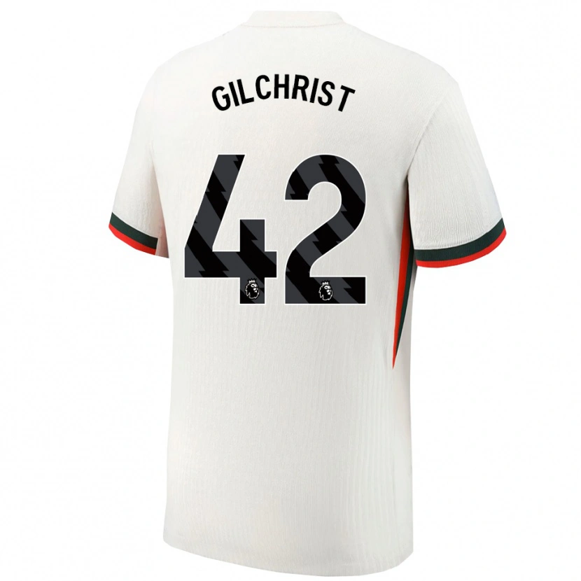 Danxen Kvinnor Alfie Gilchrist #42 Vit Grön Bortatröja Matchtröjor 2025/26 Tröjor T-Tröja