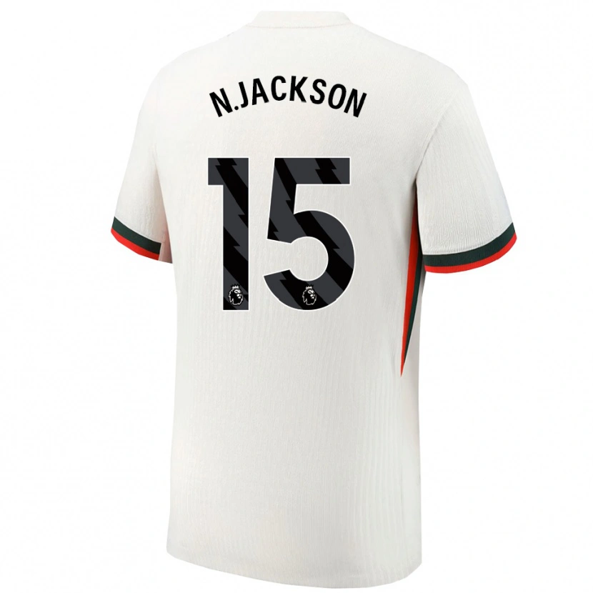Danxen Kvinnor Nicolas Jackson #15 Vit Grön Bortatröja Matchtröjor 2025/26 Tröjor T-Tröja