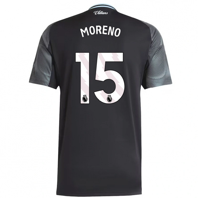 Danxen Kvinnor Álex Moreno #15 Svart Himmelsblå Bortatröja Matchtröjor 2025/26 Tröjor T-Tröja