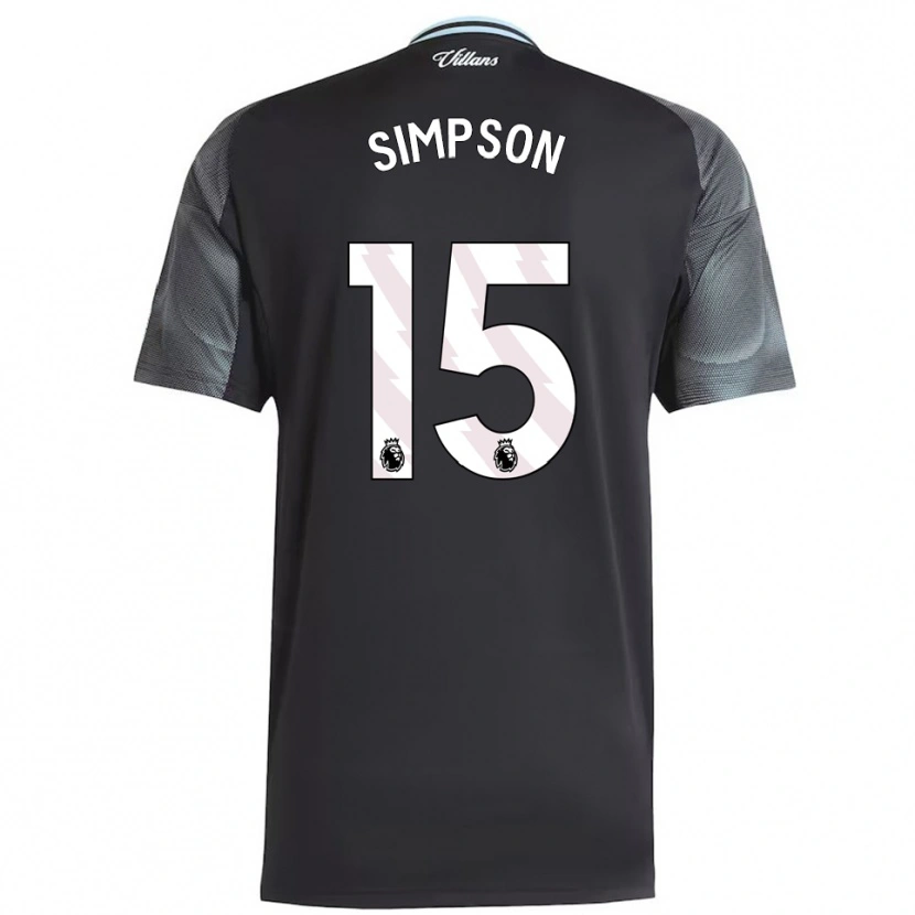 Danxen Kvinnor Ewan Simpson #15 Svart Himmelsblå Bortatröja Matchtröjor 2025/26 Tröjor T-Tröja