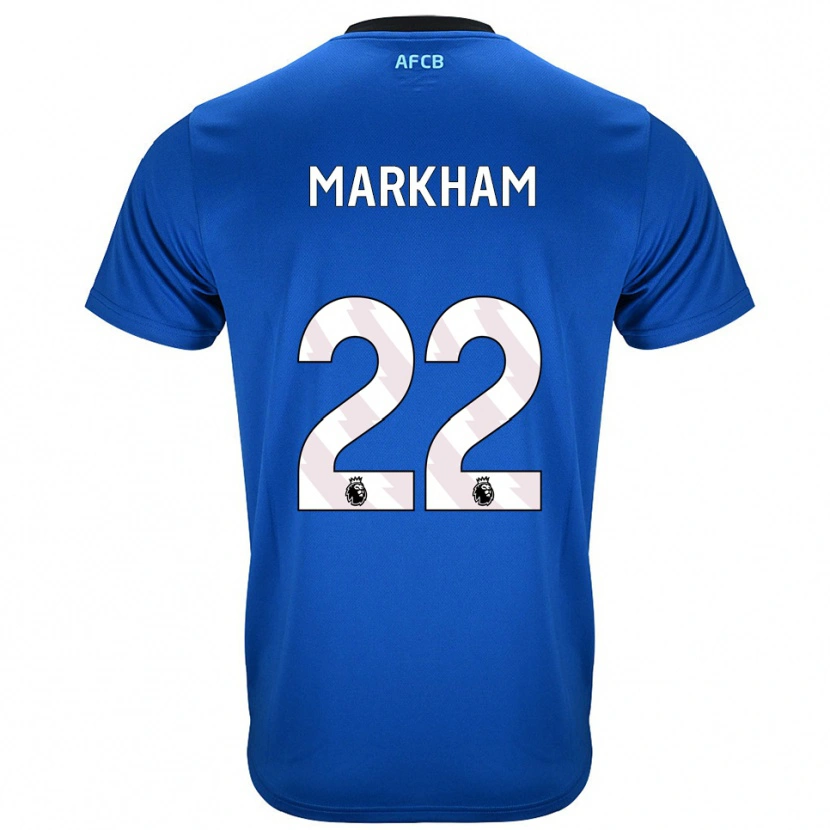 Danxen Kvinnor Jenna Markham #22 Blå Svart Bortatröja Matchtröjor 2025/26 Tröjor T-Tröja