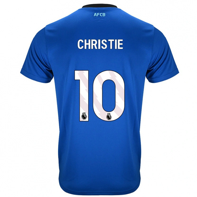 Danxen Kvinnor Ryan Christie #10 Blå Svart Bortatröja Matchtröjor 2025/26 Tröjor T-Tröja