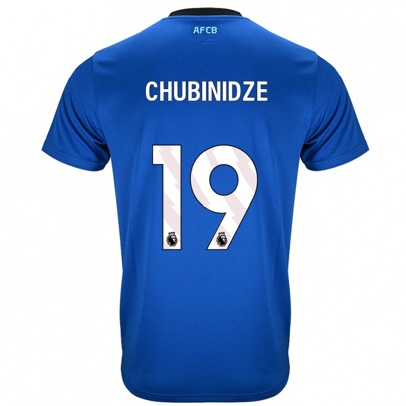 Danxen Kvinnor George Chubinidze #19 Blå Svart Bortatröja Matchtröjor 2025/26 Tröjor T-Tröja