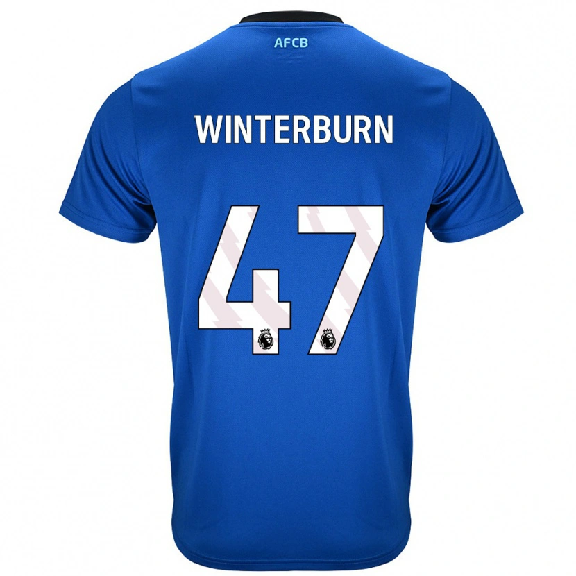 Danxen Kvinnor Ben Winterburn #47 Blå Svart Bortatröja Matchtröjor 2025/26 Tröjor T-Tröja