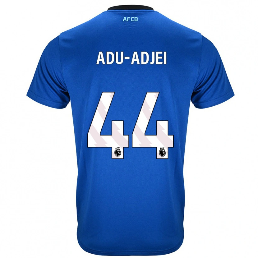 Danxen Kvinnor Daniel Adu-Adjei #44 Blå Svart Bortatröja Matchtröjor 2025/26 Tröjor T-Tröja