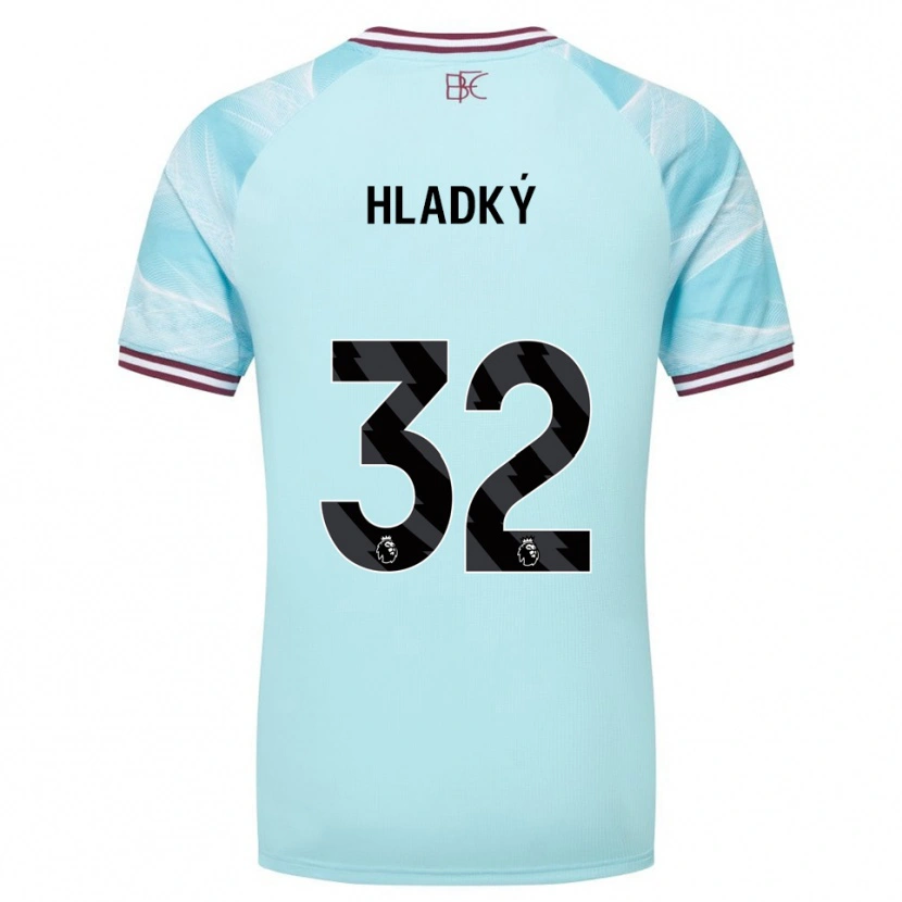 Danxen Kvinnor Vaclav Hladky #32 Himmelsblå Vinröd Bortatröja Matchtröjor 2025/26 Tröjor T-Tröja