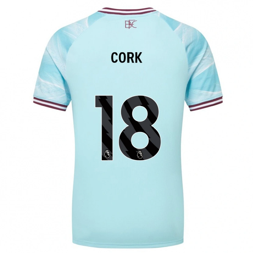 Danxen Kvinnor Jack Cork #18 Himmelsblå Vinröd Bortatröja Matchtröjor 2025/26 Tröjor T-Tröja
