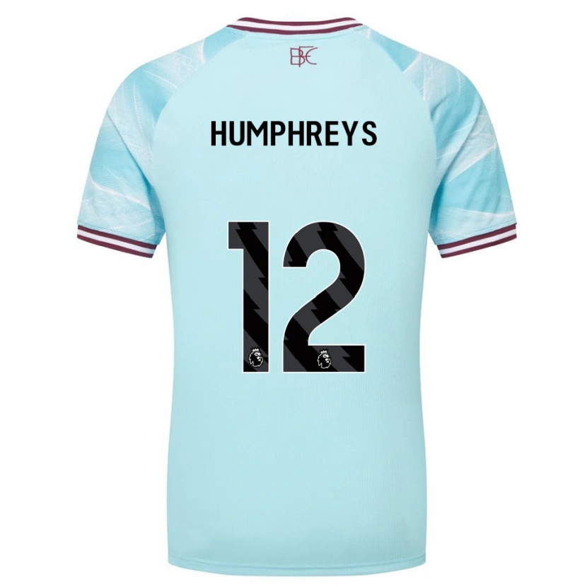 Danxen Kvinnor Bashir Humphreys #12 Himmelsblå Vinröd Bortatröja Matchtröjor 2025/26 Tröjor T-Tröja