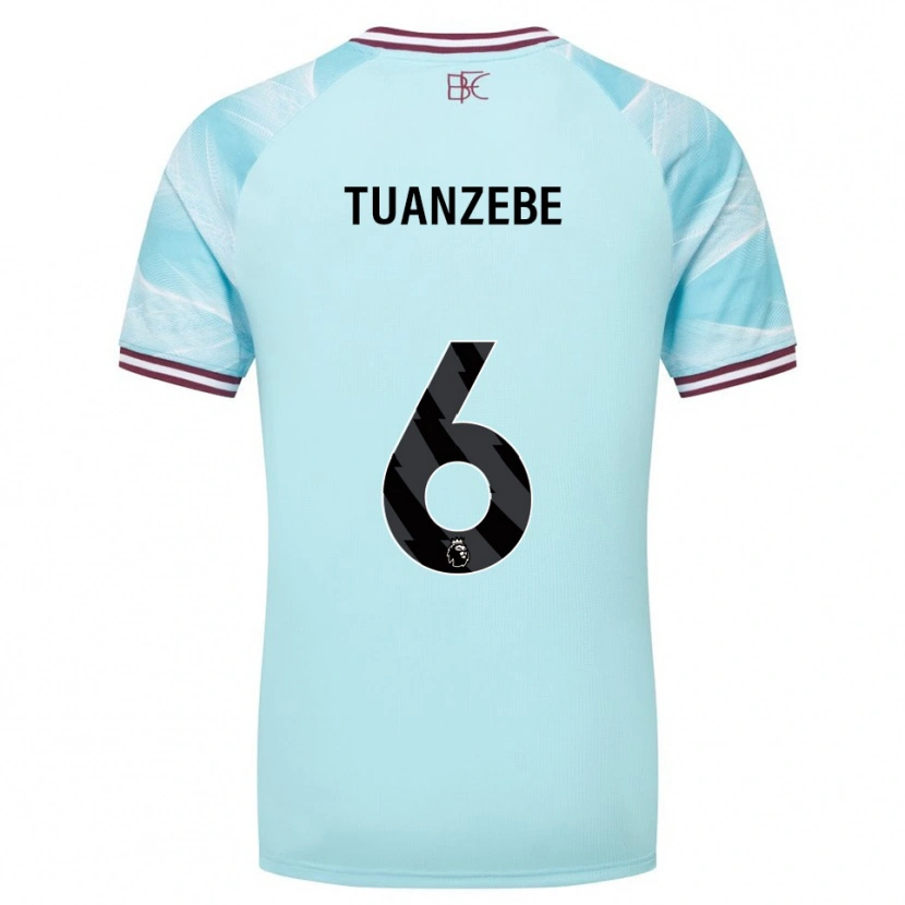 Danxen Kvinnor Axel Tuanzebe #6 Himmelsblå Vinröd Bortatröja Matchtröjor 2025/26 Tröjor T-Tröja