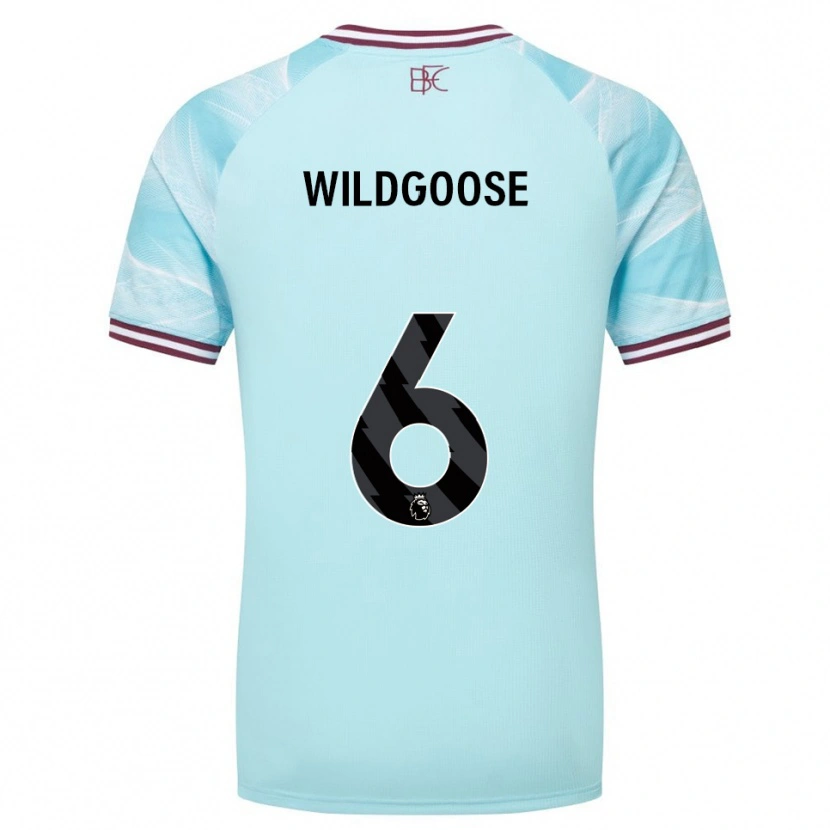 Danxen Kvinnor Mikayla Wildgoose #6 Himmelsblå Vinröd Bortatröja Matchtröjor 2025/26 Tröjor T-Tröja