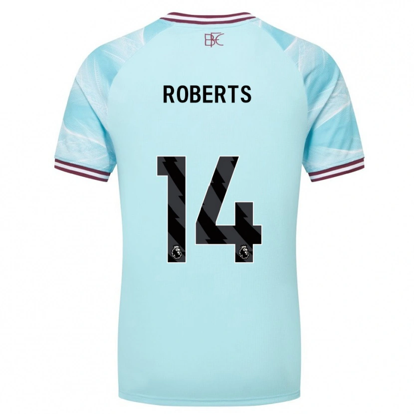 Danxen Kvinnor Connor Roberts #14 Himmelsblå Vinröd Bortatröja Matchtröjor 2025/26 Tröjor T-Tröja