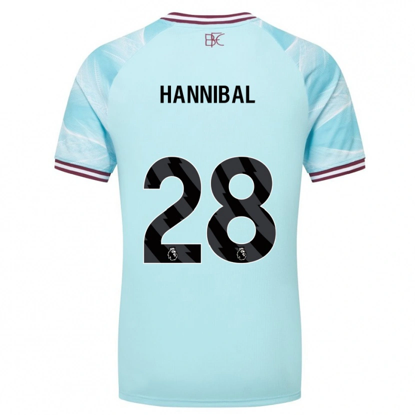 Danxen Kvinnor Hannibal #28 Himmelsblå Vinröd Bortatröja Matchtröjor 2025/26 Tröjor T-Tröja