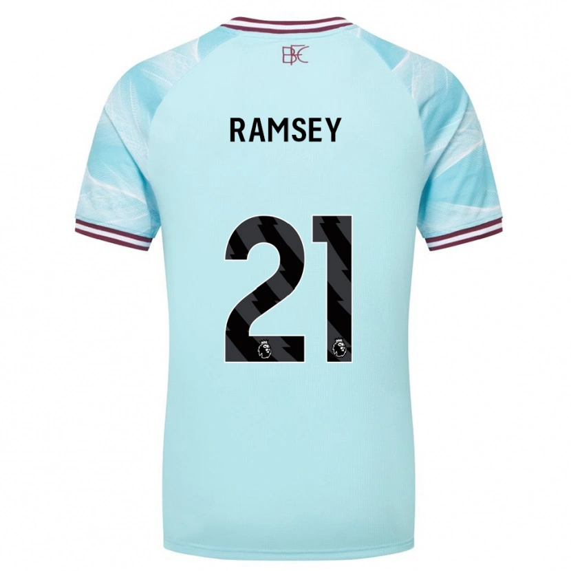 Danxen Kvinnor Aaron Ramsey #21 Himmelsblå Vinröd Bortatröja Matchtröjor 2025/26 Tröjor T-Tröja