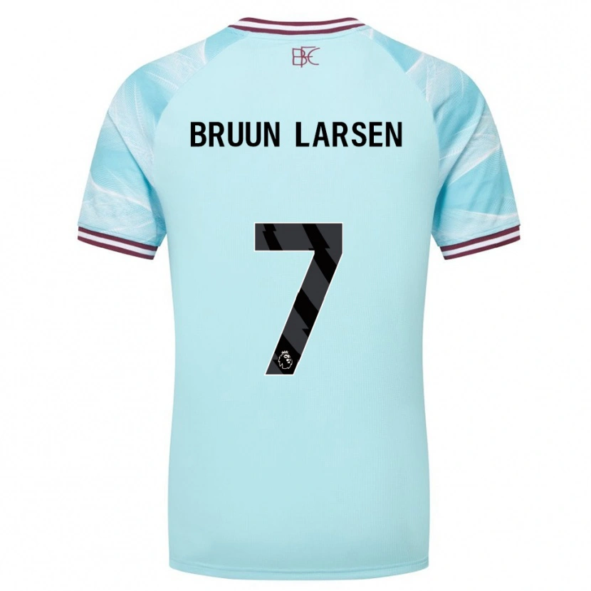 Danxen Kvinnor Jacob Bruun Larsen #7 Himmelsblå Vinröd Bortatröja Matchtröjor 2025/26 Tröjor T-Tröja