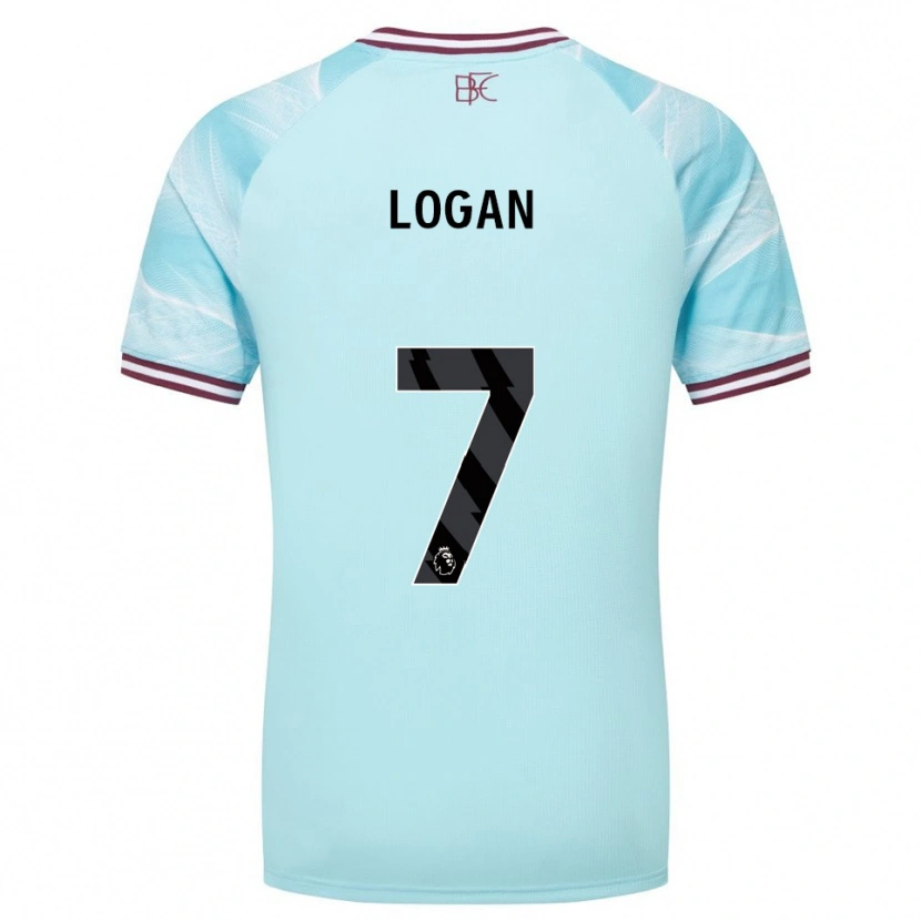 Danxen Kvinnor Heidi Logan #7 Himmelsblå Vinröd Bortatröja Matchtröjor 2025/26 Tröjor T-Tröja