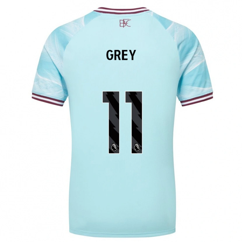 Danxen Kvinnor Anna Grey #11 Himmelsblå Vinröd Bortatröja Matchtröjor 2025/26 Tröjor T-Tröja