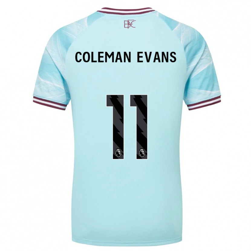 Danxen Kvinnor Amaya Coleman-Evans #11 Himmelsblå Vinröd Bortatröja Matchtröjor 2025/26 Tröjor T-Tröja