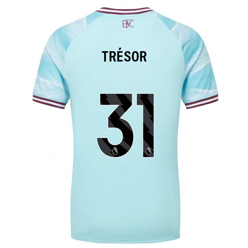 Danxen Kvinnor Mike Trésor #31 Himmelsblå Vinröd Bortatröja Matchtröjor 2025/26 Tröjor T-Tröja
