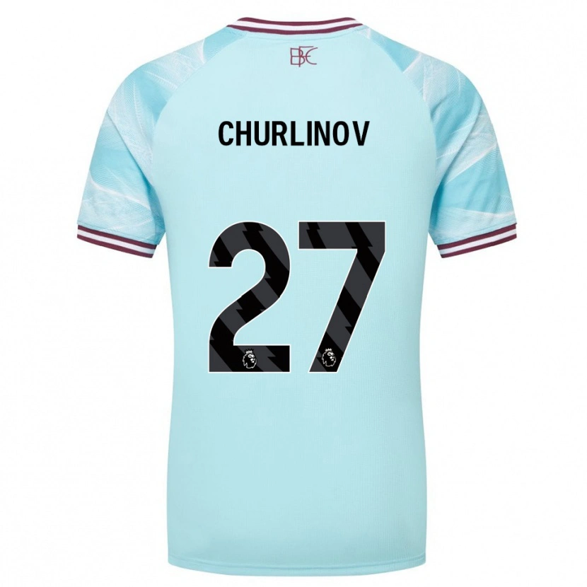 Danxen Kvinnor Darko Churlinov #27 Himmelsblå Vinröd Bortatröja Matchtröjor 2025/26 Tröjor T-Tröja