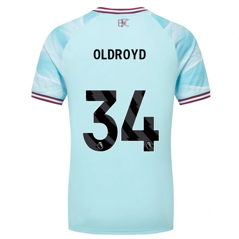 Danxen Kvinnor Amelia Oldroyd #34 Himmelsblå Vinröd Bortatröja Matchtröjor 2025/26 Tröjor T-Tröja