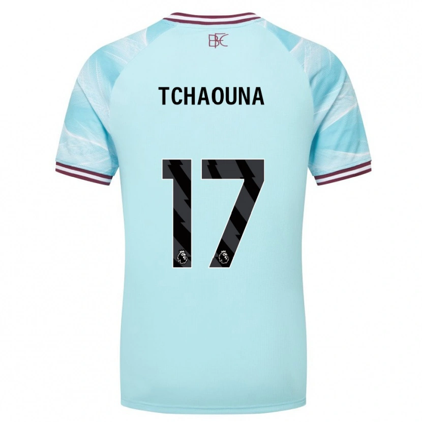 Danxen Kvinnor Loum Tchaouna #17 Himmelsblå Vinröd Bortatröja Matchtröjor 2025/26 Tröjor T-Tröja