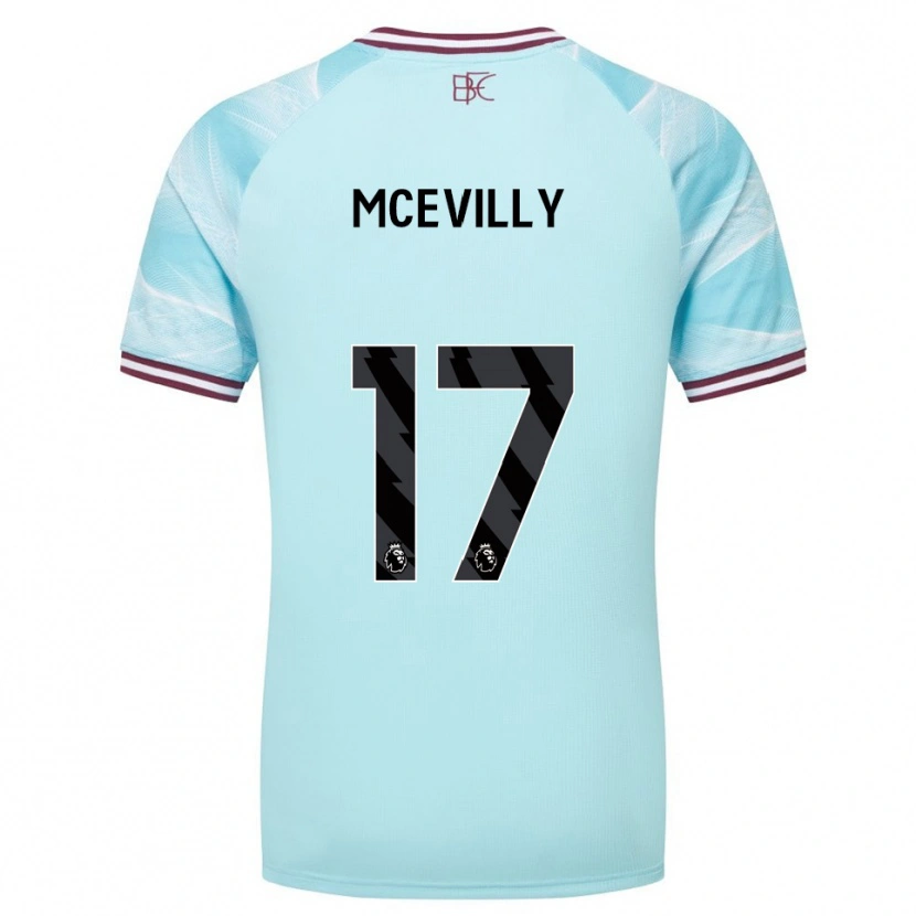 Danxen Kvinnor Jack Mcevilly #17 Himmelsblå Vinröd Bortatröja Matchtröjor 2025/26 Tröjor T-Tröja