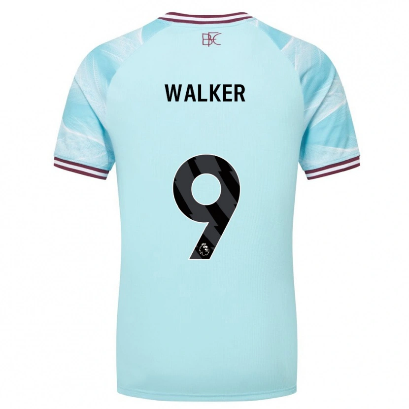 Danxen Kvinnor Claudia Walker #9 Himmelsblå Vinröd Bortatröja Matchtröjor 2025/26 Tröjor T-Tröja