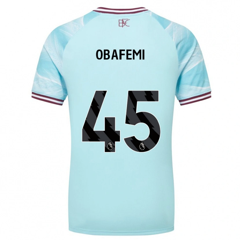 Danxen Kvinnor Michael Obafemi #45 Himmelsblå Vinröd Bortatröja Matchtröjor 2025/26 Tröjor T-Tröja